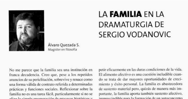 La familia en la dramaturgia de Sergio Vodanovic