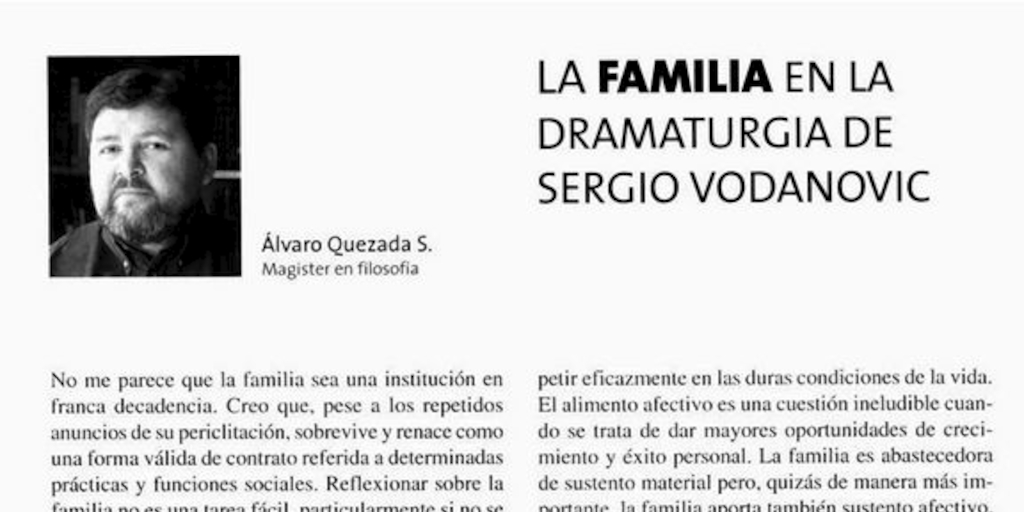 La familia en la dramaturgia de Sergio Vodanovic