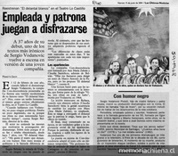 "Empleada y patrona juegan a disfrazarse"