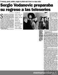 Sergio Vodanovic preparaba su regreso a las teleseries