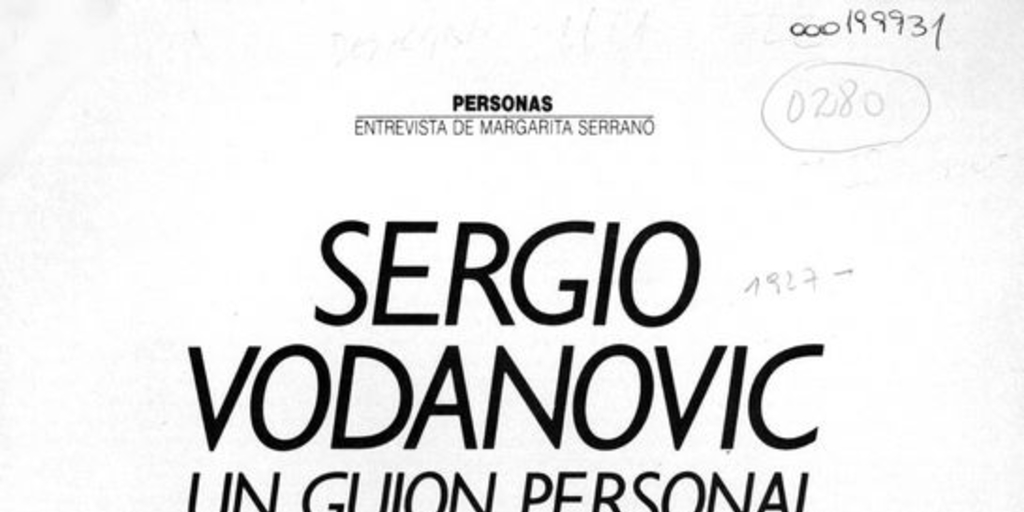 "Sergio Vodanovic un guión personal".