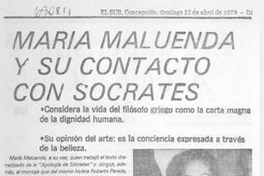 María Maluenda y su contacto con Sócrates