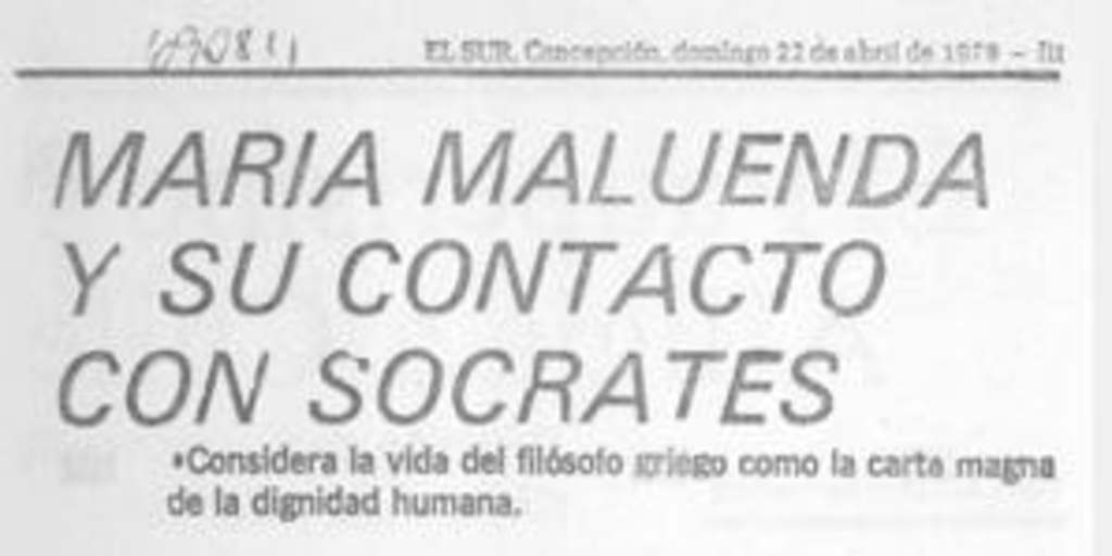 María Maluenda y su contacto con Sócrates