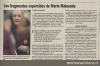 Los fragmentos esparcidos de María Maluenda