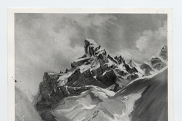 Dibujo de una gruta o ermita en la cordillera