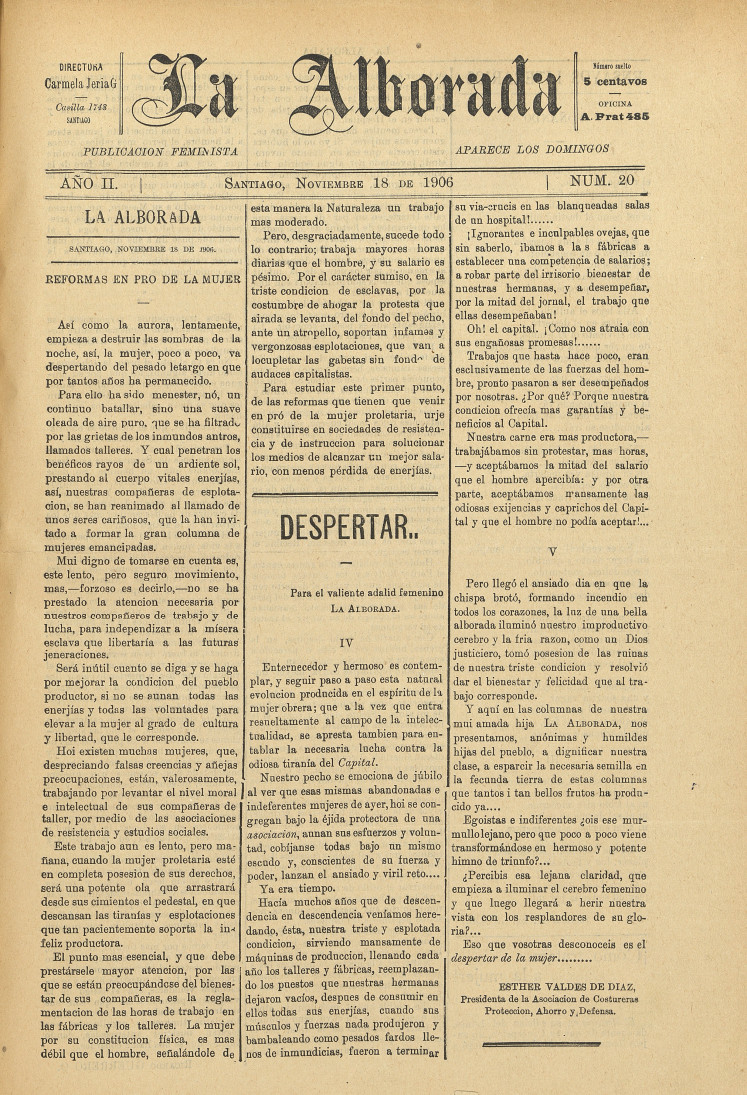 Despertar… Para el valiente adalid femenino. La Alborada