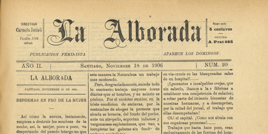 Despertar… Para el valiente adalid femenino. La Alborada