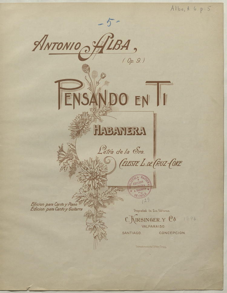 Pensando en ti. Habanera para canto y guitarra