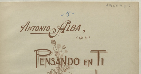 Pensando en ti. Habanera para canto y guitarra