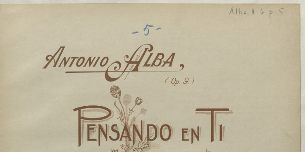 Pensando en ti. Habanera para canto y guitarra