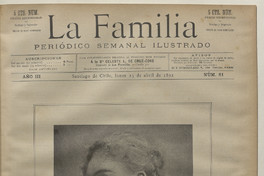 Portada de La Familia: Año III, número 61, 25 de abril de 1892