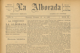 A modo de crónica. Sociedad Periodística ‘La Alborada’