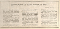 Evocación de Jorge González Bastías