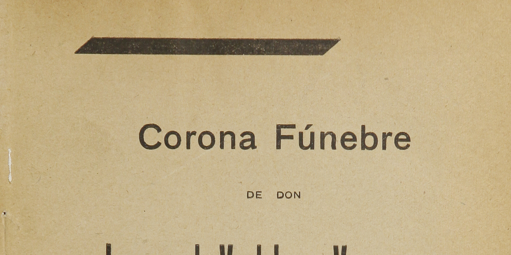 Corona fúnebre de don Ismael Valdés Vergara