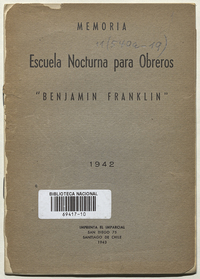 Memoria Escuela Nocturna para Obreros "Benjamín Franklin": 1942