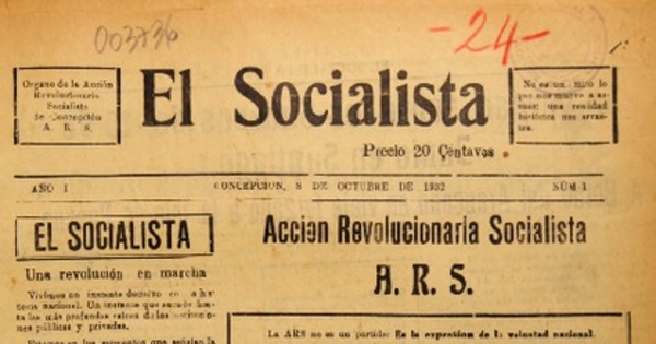 El Socialista órgano de la Acción Revolucionaria Socialista de Concepción