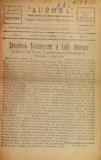 Aurora Órgano Oficial del Partido Socialista.