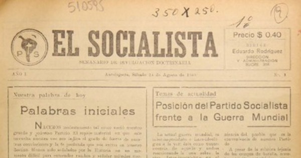 El Socialista. Semanario de divulgación doctrinaria.