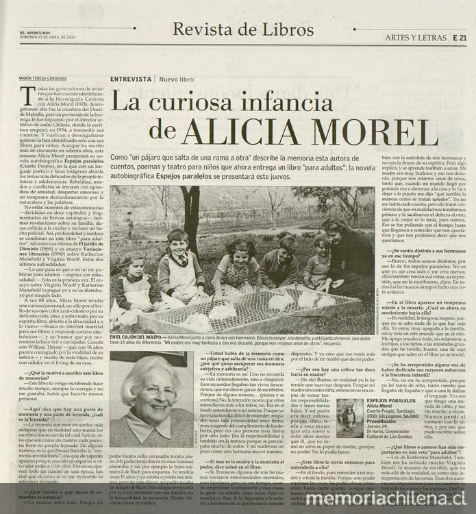  La curiosa infancia de Alicia Morel