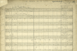 Manuscrito de arreglo instrumental de Vicente Bianchi de "La Pérgola de las Flores" de Francisco Flores del Campo