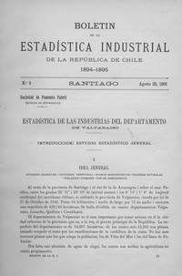 Estadísticas de la industria del Departamento de Valparaíso