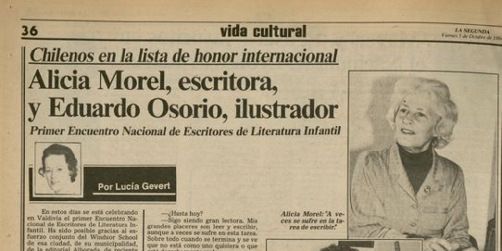 Alicia Morel, escritora, y Eduardo Osorio, ilustrador