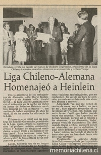Liga Chileno-alemana homenajeó a Heinlein