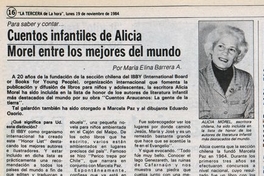 Cuentos infantiles de Alicia Morel entre los mejores del mundo