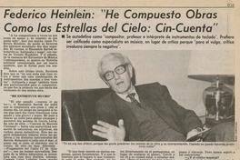 Federico Heinlein: "He compuesto obras como las estrellas del cielo, Cin-Cuenta"