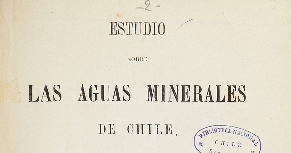 Estudio sobre las aguas minerales de Chile