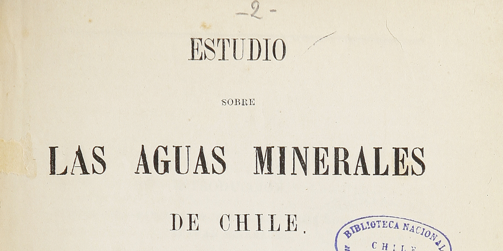 Estudio sobre las aguas minerales de Chile