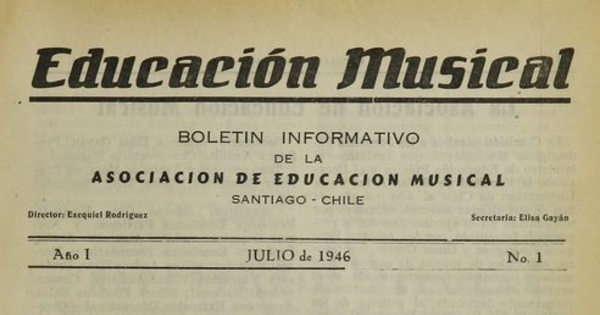 Educación Musical. Número 1, julio de 1946