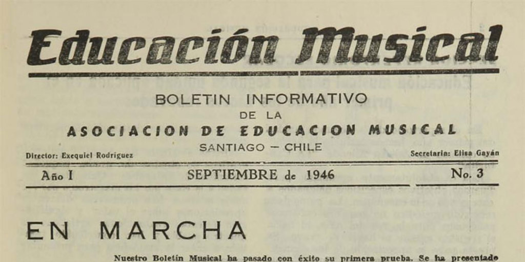 Educación Musical. Número 3, septiembre de 1946