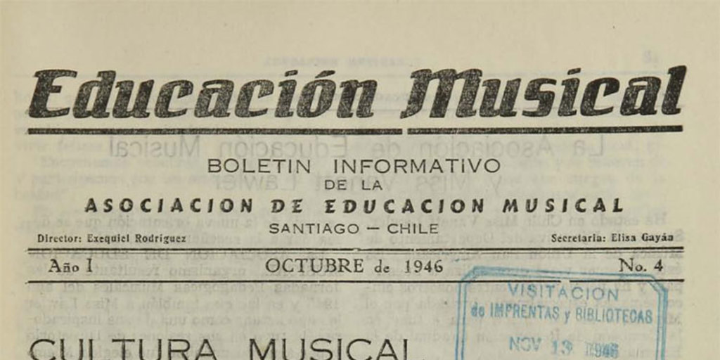 Educación Musical. Número 4, octubre de 1946