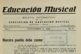 Educación Musical. Número 5, noviembre de 1946