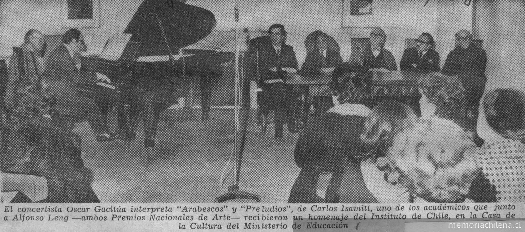 Óscar Gacitúa interpreta "Arabescos" y "Preludios" de Carlos Isamitt, 1975