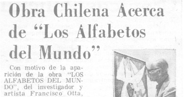 Obra chilena acerca de "Los alfabetos del mundo"