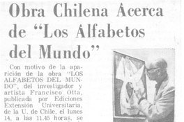 Obra chilena acerca de "Los alfabetos del mundo"