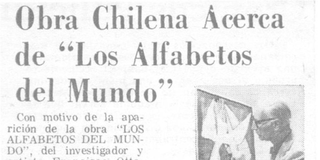 Obra chilena acerca de "Los alfabetos del mundo"