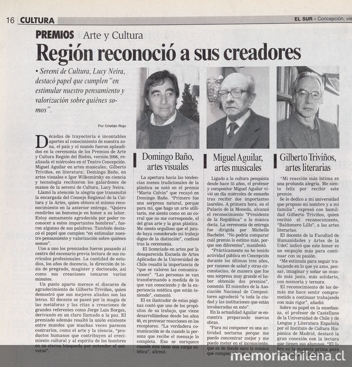 Región reconoció a sus creadores