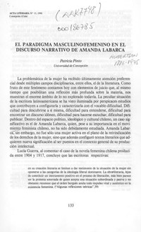 El paradigma masculino/femenino en el discurso narrativo de Amanda Labarca