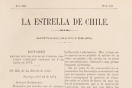 Dictamen emitido por los jueces de nuestro certamen literario cerrado en 8 de abril de 1874