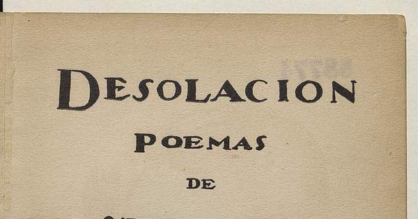 Desolación: poemas de Gabriela Mistral