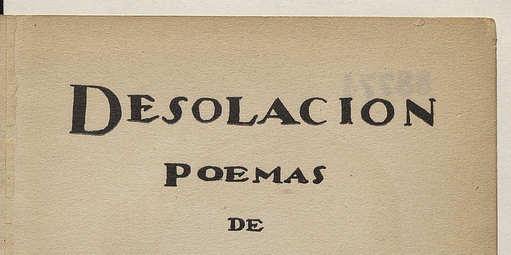 Desolación: poemas de Gabriela Mistral