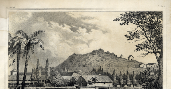 Cerro Santa Lucía, reproducción de dibujo Gillis.