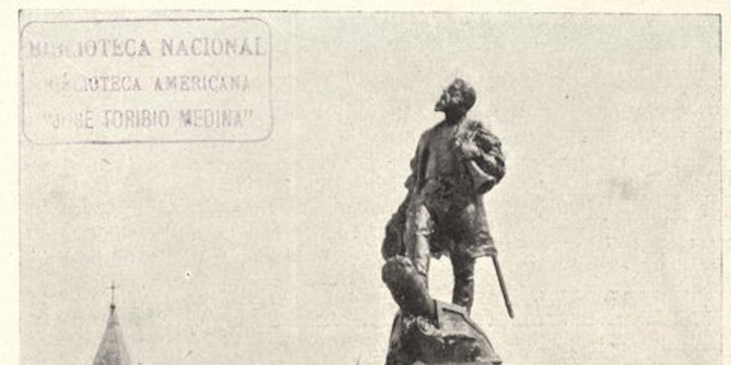 Estatua de Fernando de Magallanes inaugurada el 14 de diciembre de 1920, en la ciudad de Punta Arenas Fuente: Dornellas, Affonso de. Fernão de Magalhães: navegador portuguez ao servico de Hespanha: elementos de estudo. Lisboa: Centro Tip. Colonial Largo Rafael Bordalo Pinheiro, 1930.