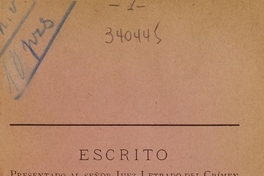  Escritos presentados al Juez Letrado del Crimen en defensa de don Federico Gacitúa, en el sumario que se sigue sobre el desaparecimiento de don Florencio Vargas. Valparaíso: Impr. de la Patria, 1892. 36 p.