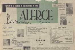 Pie de imagen: Portada del primer número de revista Alerce, junio 1961