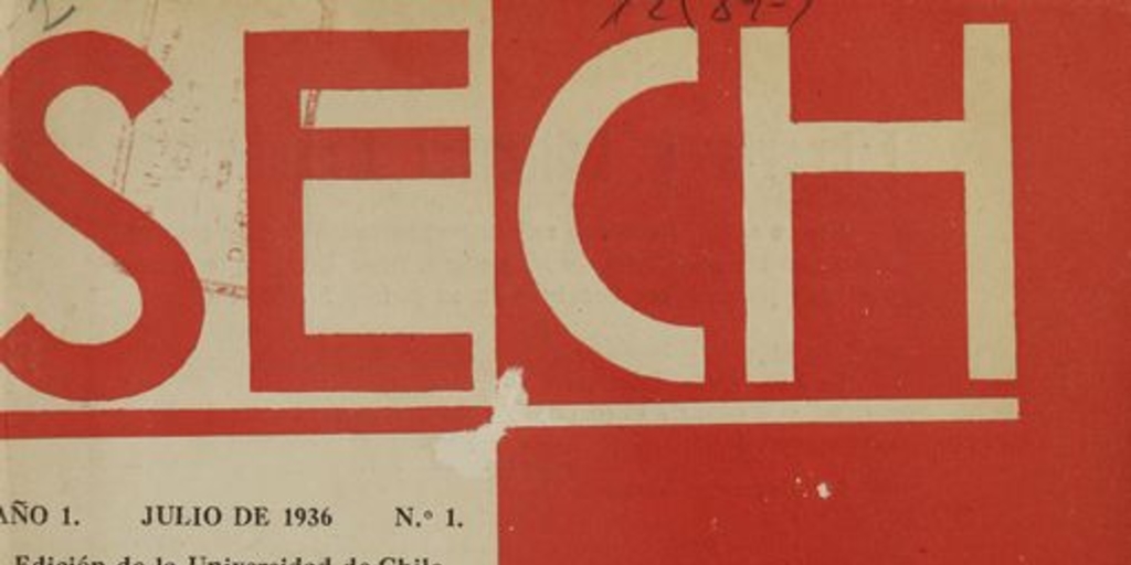 Portada del primer número de SECH: revista de la Sociedad de Escritores de Chile, 1936