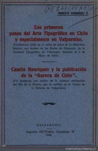 “Los primeros pasos del arte tipográfico, especialmente en Valparaíso” (1930) de Roberto Hernández “Los primeros pasos del arte tipográfico, especialmente en Valparaíso” (1930) de Roberto Hernández